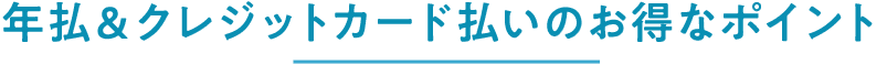 年払＆クレジットカード払いのお得なポイント