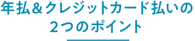 年払＆クレジットカード払いの２つのポイント