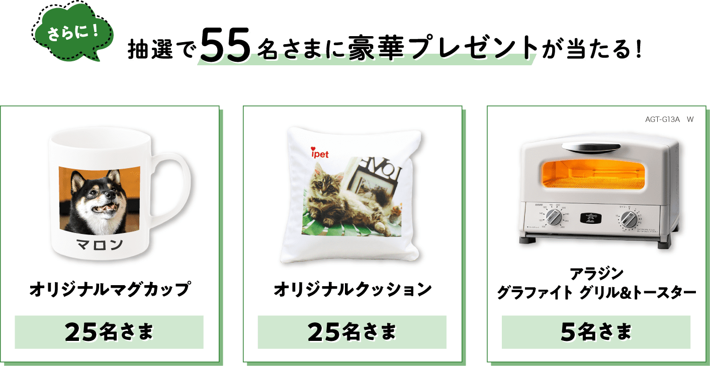 さらに！抽選で55名さまに豪華プレゼントが当たる！