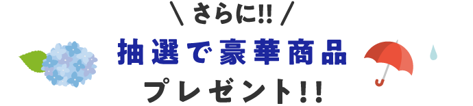 さらに！抽選で豪華景品プレゼント！