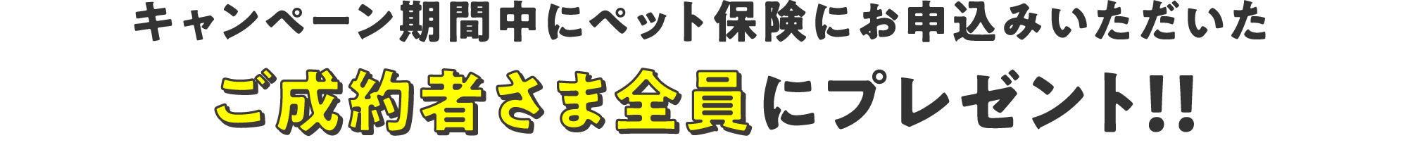 キャンペーン期間中にペット保険にお申込みいただいたご成約者さま全員にプレゼント！