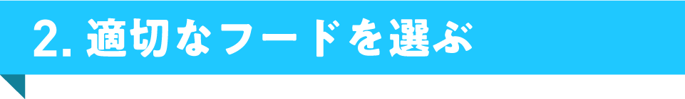 2. 適切なフードを選ぶ