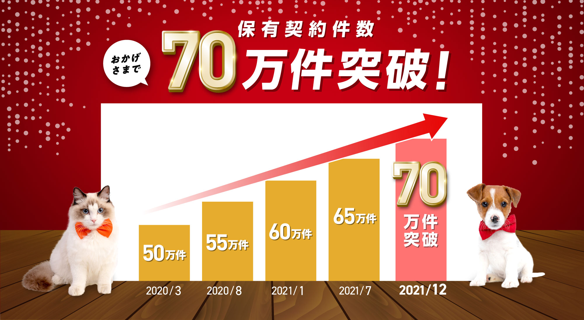 保有契約件数おかげさまで70万件突破!