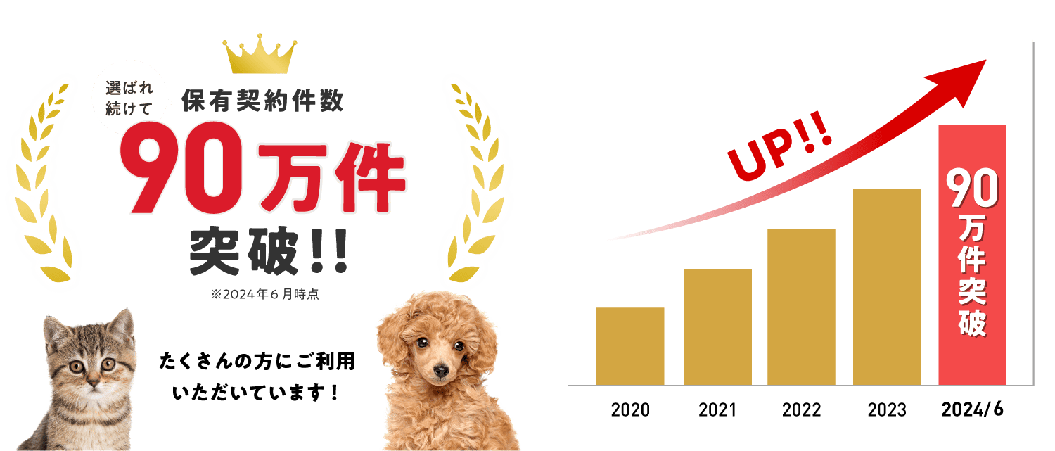 選ばれ続けて保有契約件数90万件突破!!