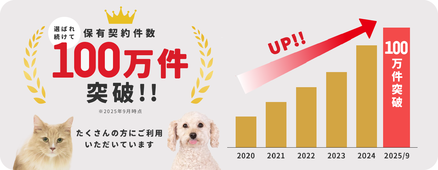 選ばれ続けて保有契約件数100万件突破!!※2025年9月時点