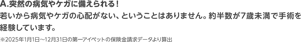 A. 突然の病気やケガに備えられる！
