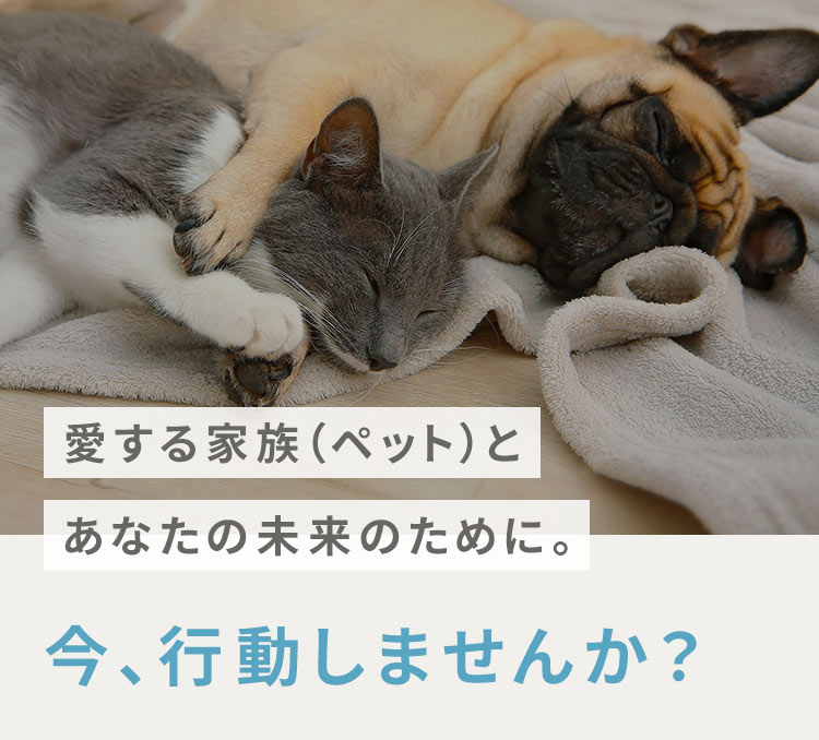 愛する家族（ペット）とあなたの未来のために。今、行動しませんか？