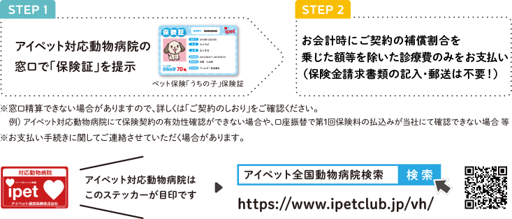 便利な対応動物病院制度が利用できます。