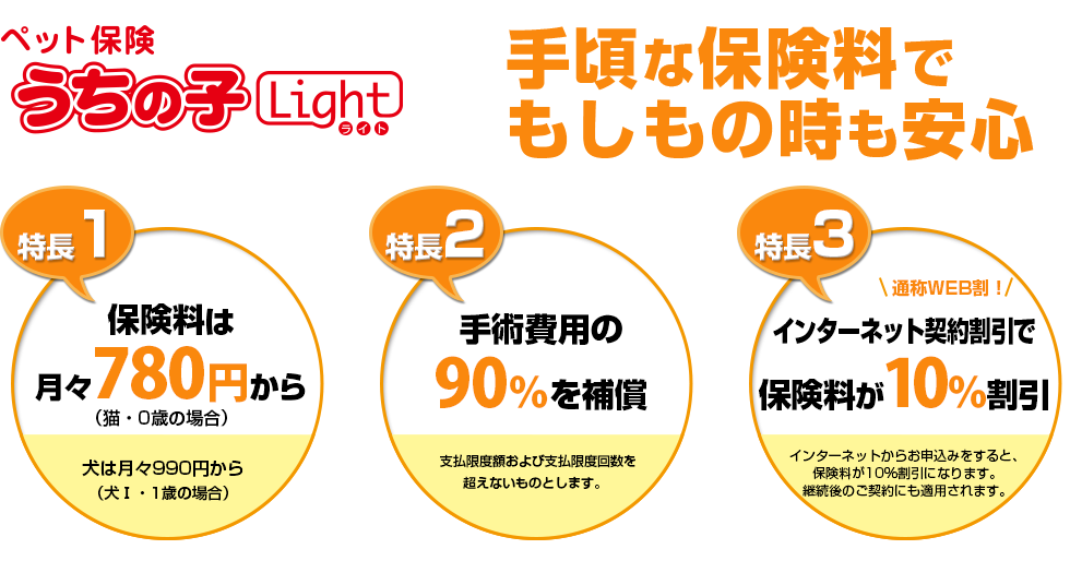 うちの子ライトなら手頃な保険料でもしものときも安心