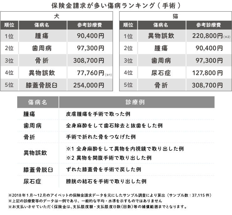 「保険金請求が多い傷病ランキング」
