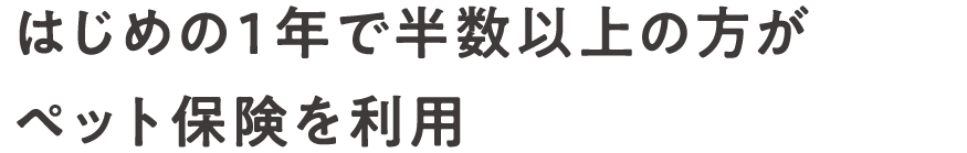 はじめの1年で半数以上の方がペット保険を利用
