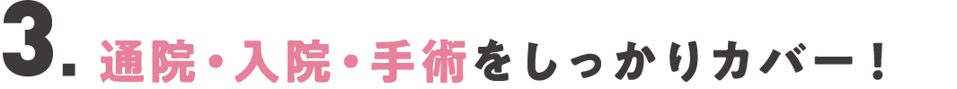 ３．通院・入院・手術をしっかりカバー！