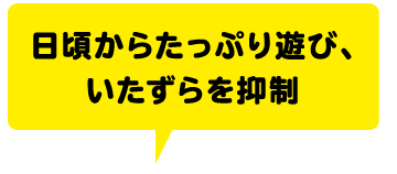 日頃からたっぷり遊び、いたずらを抑制