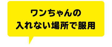 ワンちゃんの入れない場所で服用