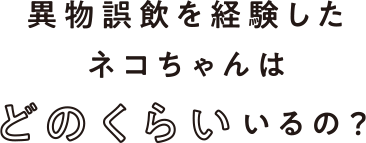 異物誤飲を経験したネコちゃんはどのくらいいるの？