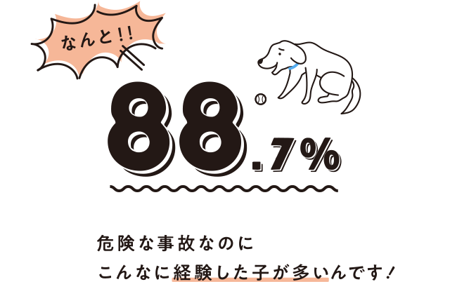 A1 なんと！ 88.7% 危険な事故なのにこんなに経験した子が多いんです！