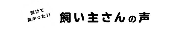 受けて良かった!!飼い主さんの声