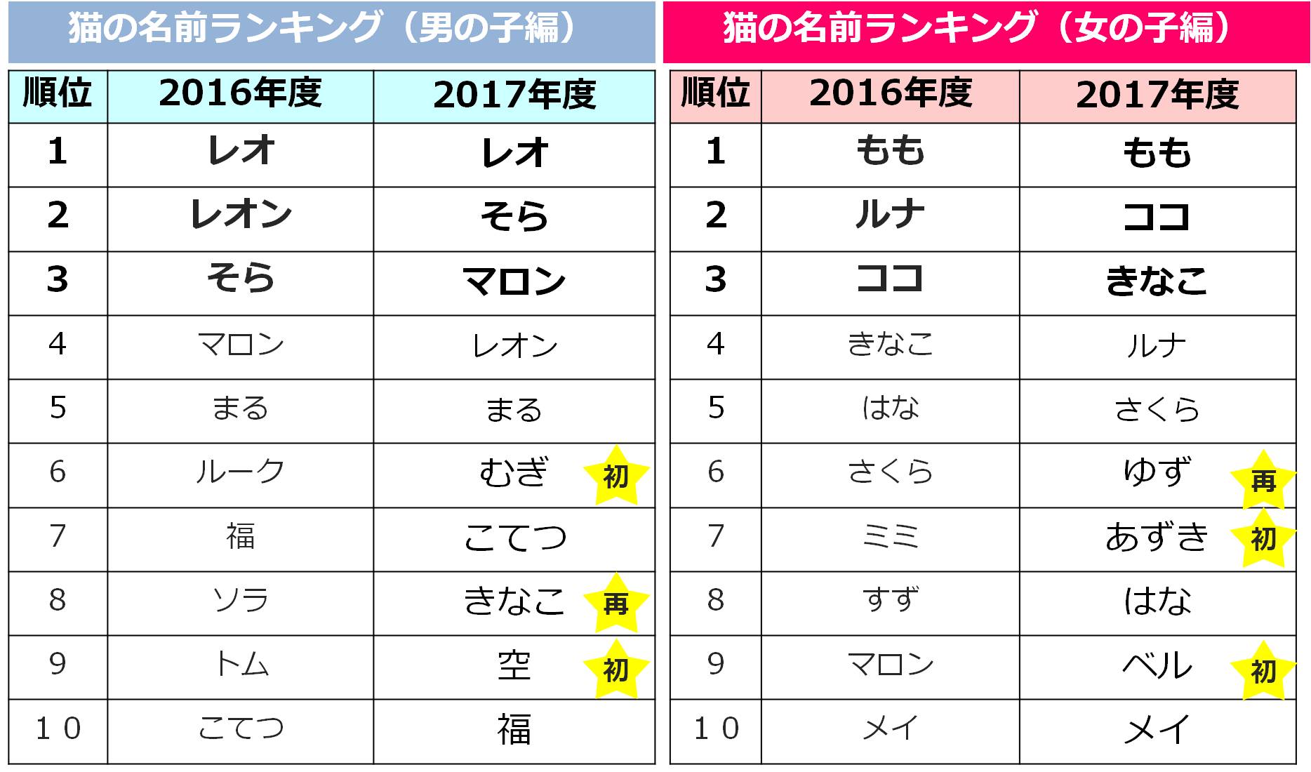 ペットの名前ランキング 犬は マロン ネコは レオ が第一位 ペット保険ならアイペット損保 数々のno 1受賞